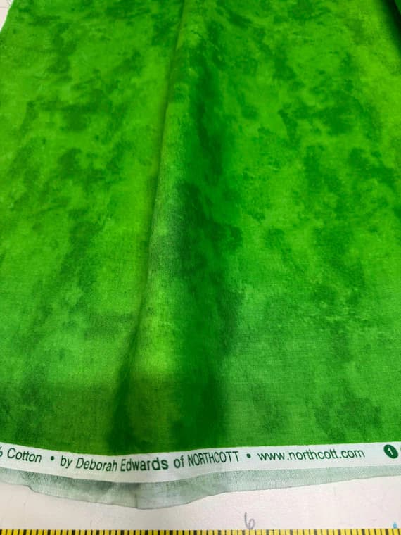green cotton fabric - Astro Turf Green - Toscana - by Deborah Edwards for Northcott Cotton Fabric