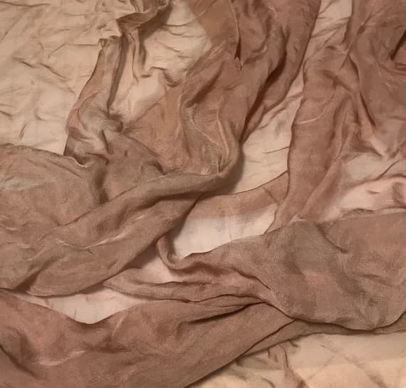 brown organza fabric - Hand Dyed Golden Brown - Soft Silk Organza Fabric
