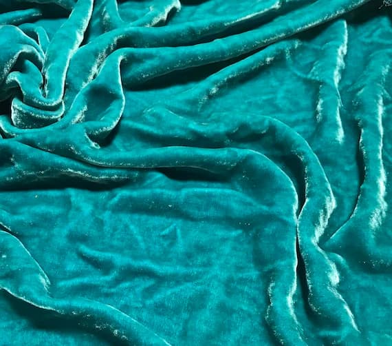 peacock velvet fabric - PEACOCK TEAL Hand Dyed Silk Velvet Fabric