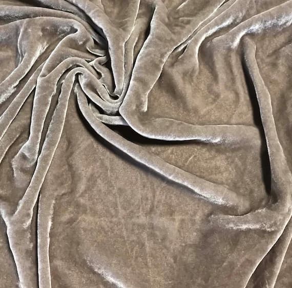taupe velvet fabric - TAUPE GRAY Hand Dyed Silk Velvet Fabric