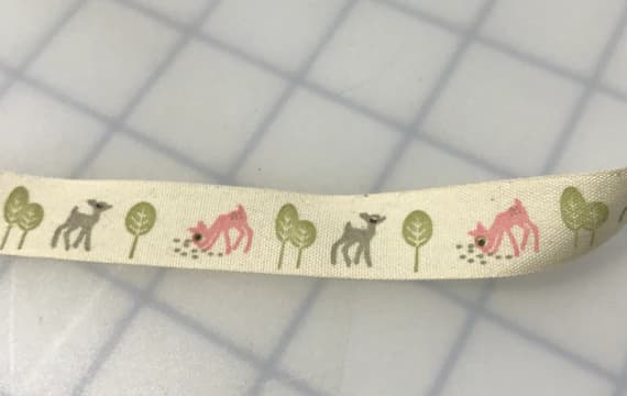 none - Deer Cotton Ribbon Trim 5/8" Made in France