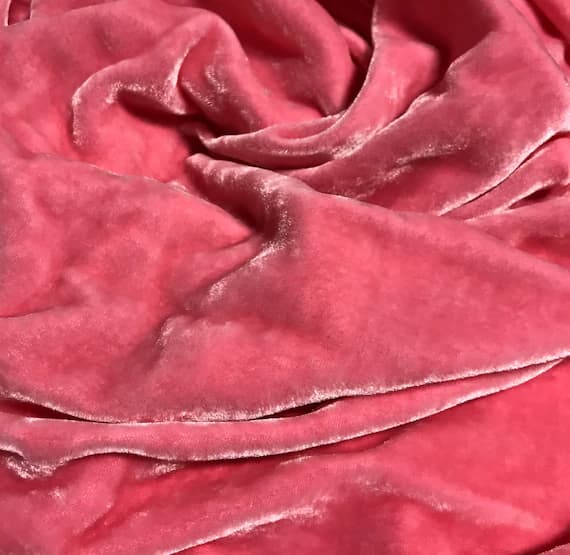 pink velvet fabric - PRETTY PINK Hand Dyed Silk Velvet Fabric
