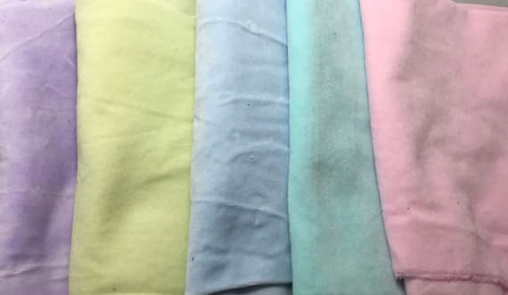 velvet fabric - Pastel Colors Sample Set - Hand Dyed Cotton Velveteen Fabric - 1/4 Yard Each
