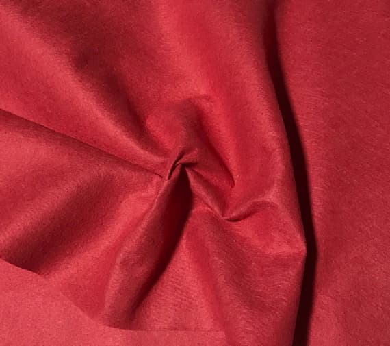 red wool fabric - Strawberry Dream Red - Wool /Rayon Blend Felt Fabric