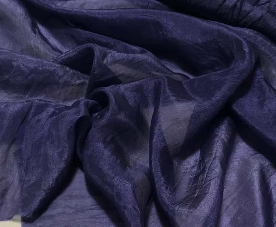 blue habotai fabric - Hand Dyed dark MIDNIGHT BLUE China Silk HABOTAI Fabric