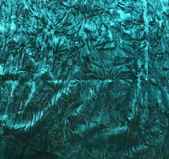 olive velvet fabric - Iridescent Teal/ Olive Green - Stretch Polyester Crushed Velvet Fabric