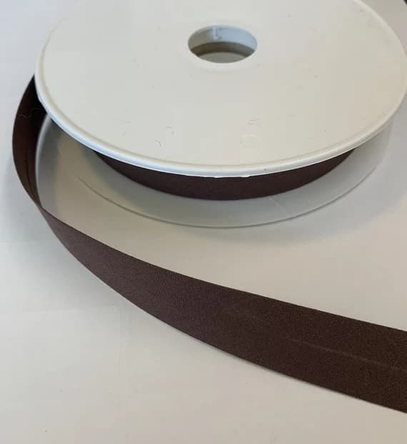 brown none - CHOCOLATE BROWN Poly Cotton Single Fold Bias Tape Made in France 3/4" x 3yd (3 yards)