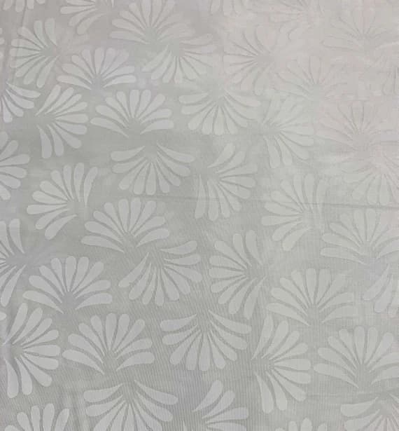 white cotton fabric - Fanned Petals White on White - Banyan Classics Pearl - Banyan Batiks Cotton Fabric