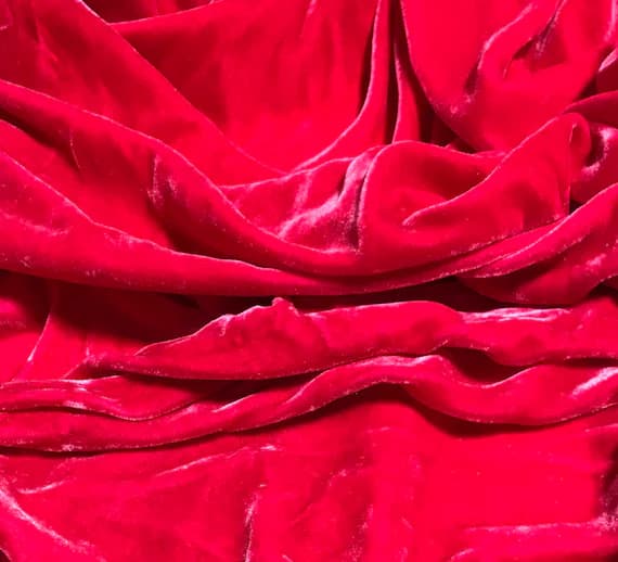 fuchsia velvet fabric - FUCHSIA PINK Hand Dyed Silk Velvet Fabric