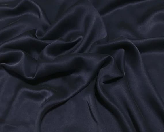 navy charmeuse fabric - Navy Blue - Sandwashed Silk Charmeuse Fabric