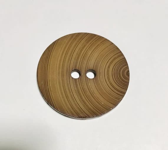 brown none - Brown Extra Large Wood Grain Plastic Button - 54mm / 2 1/8 inch - Dill Buttons Brand