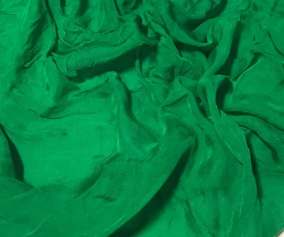emerald organza fabric - Hand Dyed Emerald Green - Soft Silk Organza Fabric