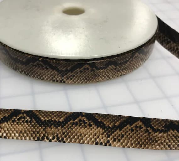 brown none - Brown Faux Reptile Leather Trim - Made in France (2 Widths to choose from)