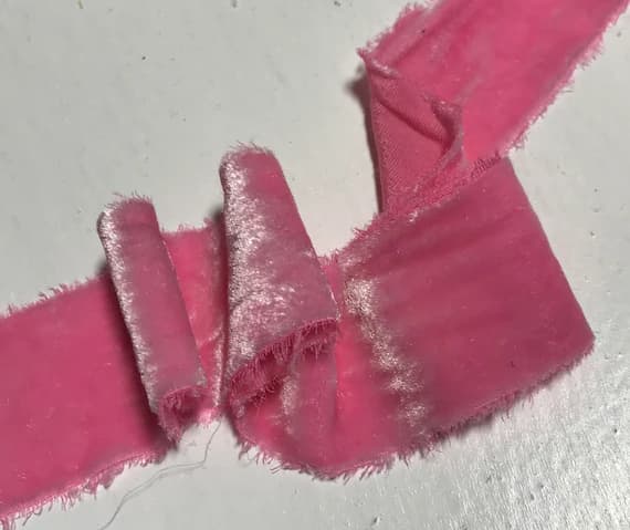 pink none - Hand Dyed Ballerina Pink Silk Velvet Ribbon ( 4 Widths to choose from)