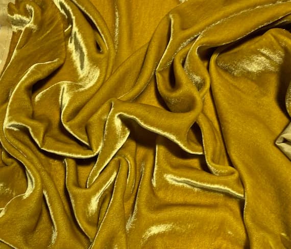 mustard velvet fabric - MUSTARD GOLD Silk Velvet Fabric