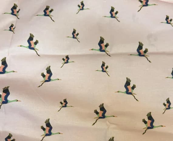 pink cotton fabric - Imperial Garden - Cranes Pink - Paintbrush Studio Cotton Fabrics