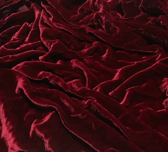 ruby velvet fabric - RUBY RED Hand Dyed Silk Velvet Fabric