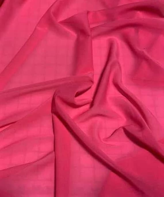 pink chiffon fabric - Lipstick Pink - Georgette Silk Chiffon Fabric