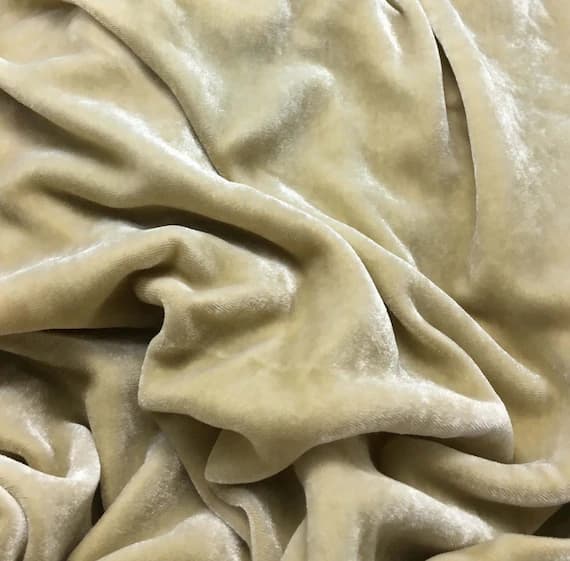 velvet fabric - ECRU Hand Dyed Silk Velvet Fabric