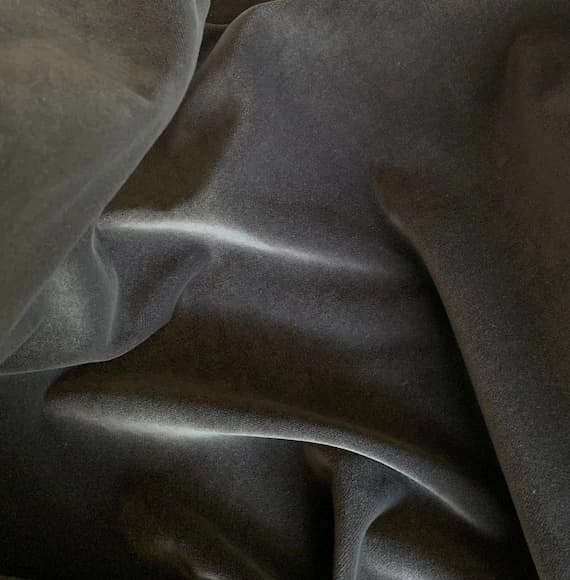 gray velvet fabric - Gray with Brown Undertones - Upholstery Weight Velvet Fabric