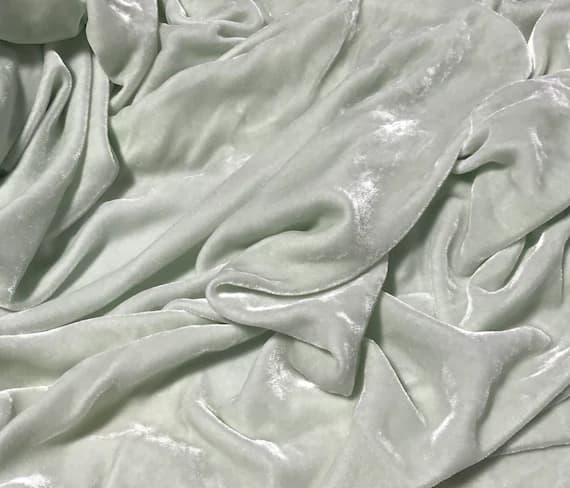 seafoam velvet fabric - SEAFOAM Hand Dyed Silk Velvet Fabric