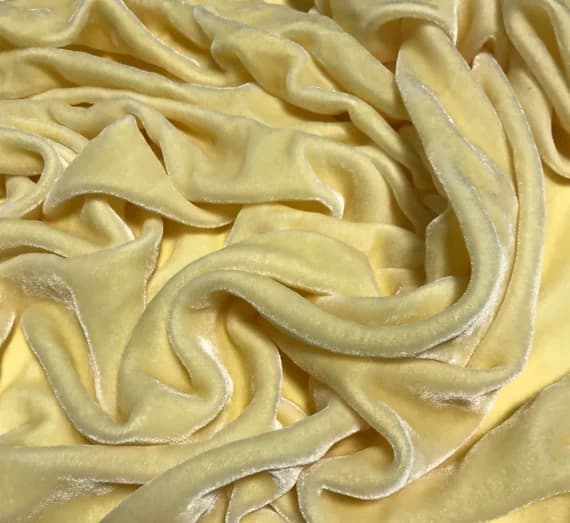yellow velvet fabric - BUTTER YELLOW Hand Dyed Silk Velvet Fabric