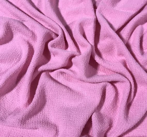 pink noil fabric - BALLERINA PINK Hand Dyed Raw Silk Squares Weave Check NOIL Fabric