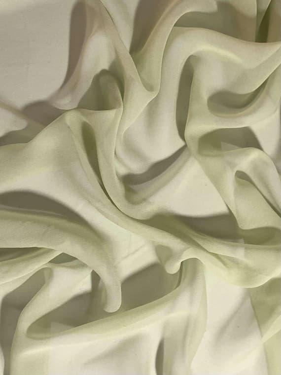 green chiffon fabric - Pastel Green - 8mm Silk Chiffon Fabric