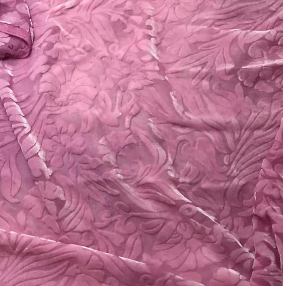 lilac velvet fabric - LILAC Floral Burnout Hand Dyed Silk Velvet Fabric
