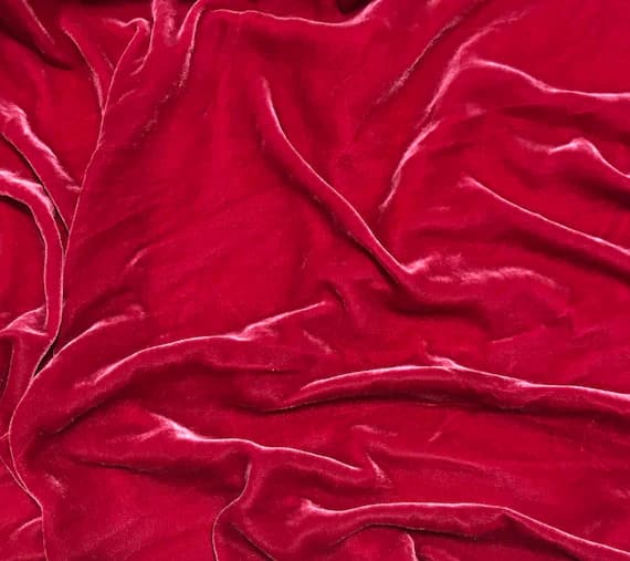 pink velvet fabric - HOT PINK Silk Velvet Fabric