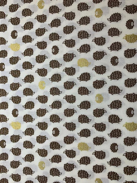 cotton fabric - Hedgehogs Porcupines - Fantasy Land - Cosmo Japan Cotton Shirting Fabric