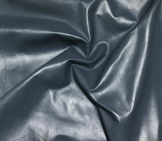 blue leather - DUSTY MIDNIGHT BLUE Supple Lambskin Leather 1 Square Foot