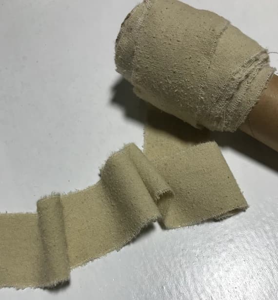 none - Hand Dyed Ecru 100% Silk Noil Ribbon ( 3 Widths to choose from)