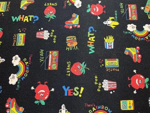 cotton fabric - Retro Pop - Kokka Japan Cotton Oxford Fabric