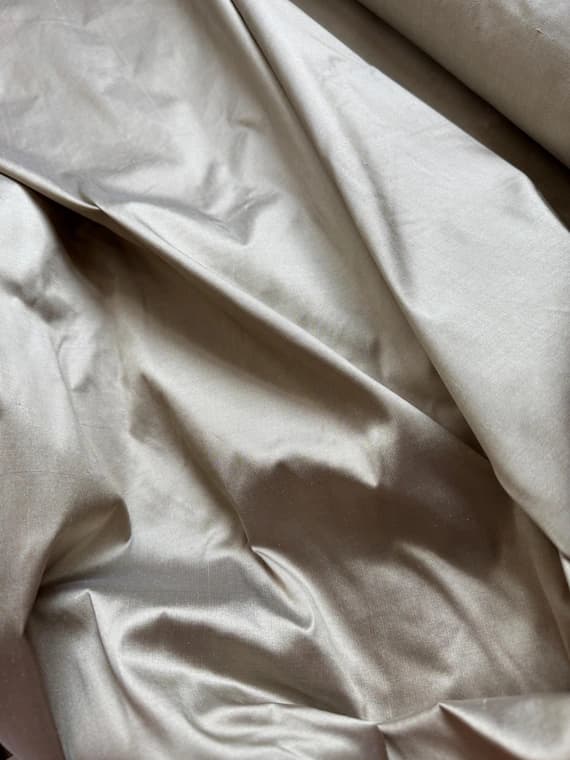 taupe dupioni fabric - Taupe 100% Silk DUPIONI Fabric