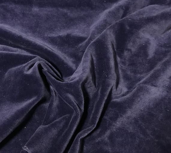 blue velvet fabric - Hand Dyed Midnight Blue - Cotton Velveteen Fabric