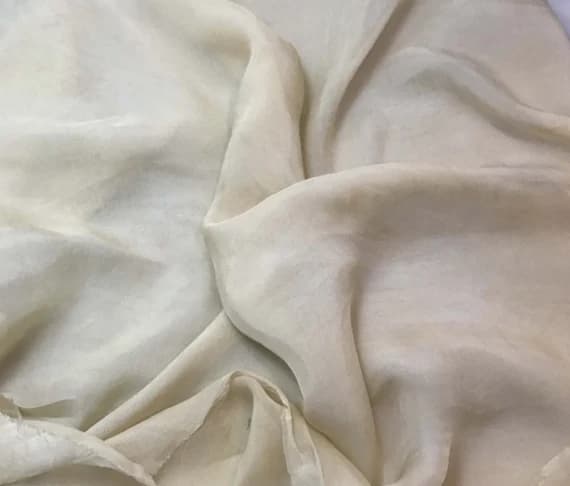 chiffon fabric - Hand Dyed ECRU Soft Silk Organza Fabric - 54" wide