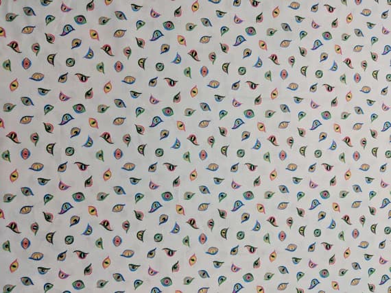 cream cotton fabric - Dragons - Dragon Eyes On Cream - Lewis and Irene - Cotton Fabric