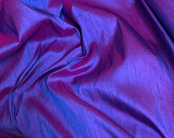 royal dupioni fabric - Royal Blue & Hot Pink - 100% Silk Dupioni Fabric