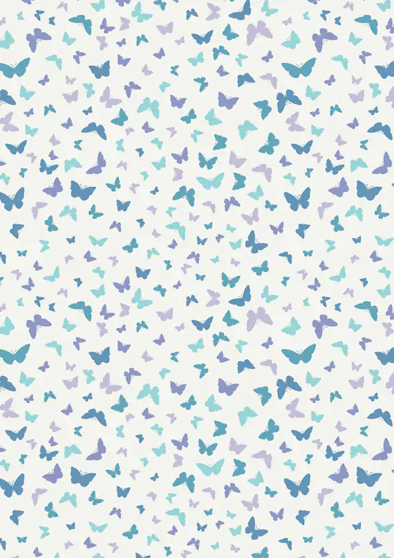 white cotton fabric - Sew Mindful Butterflies Blissful Blue on White - Lewis & Irene Cotton Fabric
