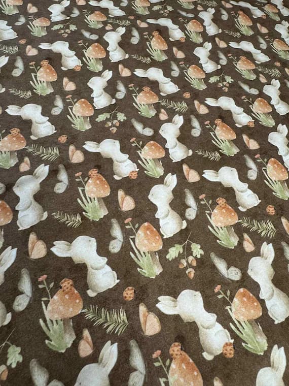 cotton fabric - Bunnies & Butterflies - Nature's Nursery - Paintbrush Studio Cotton Fabric