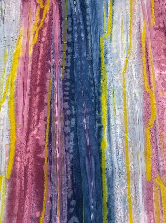 white cotton fabric - White Blue Pink Watercolor - Color Me Banyan - Banyan Batiks Studio for Northcott Fabric