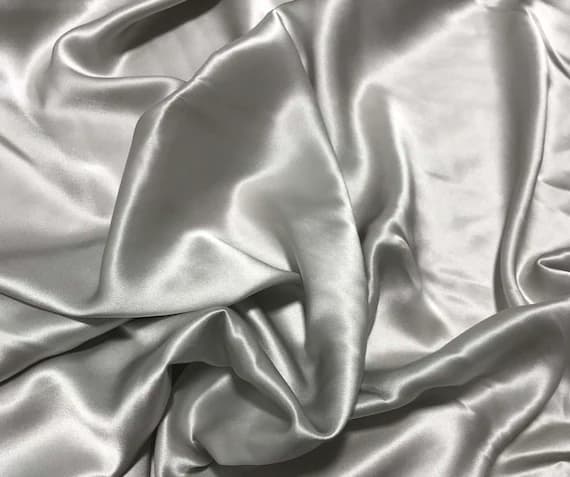 silver charmeuse fabric - Silver - Silk Charmeuse Fabric
